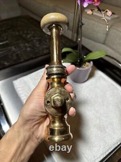 GORGEOUS Antique Vintage Solid Brass Fire Hose Nozzle ALFCO RARE