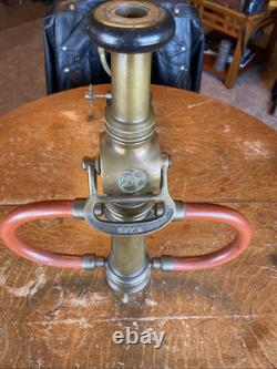 GORGEOUS Antique Vintage Solid Brass Fire Hose Nozzle (CHIEF) RARE-made In USA