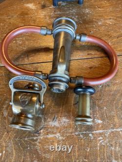 GORGEOUS Antique Vintage Solid Brass Fire Hose Nozzle (CHIEF) RARE-made In USA