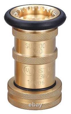 GRAINGER APPROVED 6AKC2 Fire Hose Nozzle, Twist, Brass 6AKC2