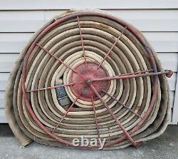 HUGE Antique American LaFrance Red Fire Hose Reel Industrial Factory Truck Prop