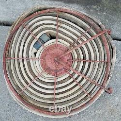 HUGE Antique American LaFrance Red Fire Hose Reel Industrial Factory Truck Prop