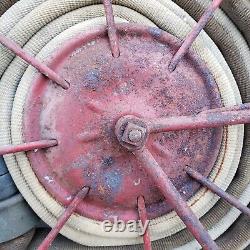 HUGE Antique American LaFrance Red Fire Hose Reel Industrial Factory Truck Prop