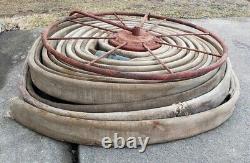 HUGE Antique American LaFrance Red Fire Hose Reel Industrial Factory Truck Prop