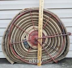 HUGE Antique American LaFrance Red Fire Hose Reel Industrial Factory Truck Prop