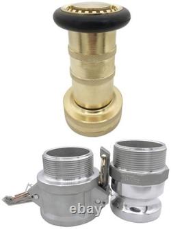 Heavey Duty 2 NPSH Brass Fire Hose Nozzle with 2 x 2 Inch Aluminum Camlock