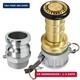 Heavey Duty 2 Npsh Brass Fire Hose Nozzle With 2 X 2 Inch Aluminum Camlock Fitt