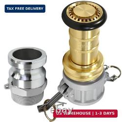 Heavey Duty 2 NPSH Brass Fire Hose Nozzle with 2 x 2 Inch Aluminum Camlock Fitt