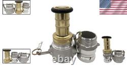 Heavy Duty 2 Brass Fire Hose Nozzle Constant Flow Fog Jet 100 PSI