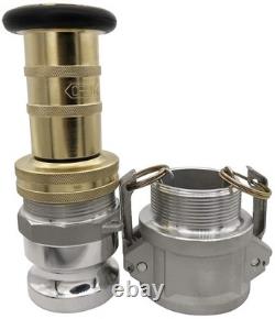 Heavy Duty 2 Brass Fire Hose Nozzle Constant Flow Fog Jet 100 PSI