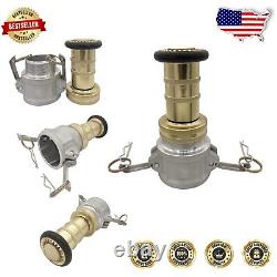 Heavy-Duty 2 NPSH Brass Fire Nozzle with Adjustable Fog and Stream Control