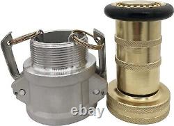 Heavy-Duty 2 NPSH Brass Fire Nozzle with Adjustable Fog and Stream Control