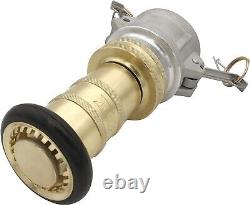 Heavy-Duty 2 NPSH Brass Fire Nozzle with Adjustable Fog and Stream Control