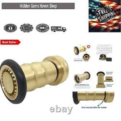 Heavy Duty Brass Fire Hose Spray Nozzle 85 gpm Industrial Jet Fog Nozzle