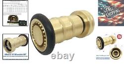 Heavy Duty Brass Fire Hose Spray Nozzle 85 gpm Industrial Jet Fog Nozzle