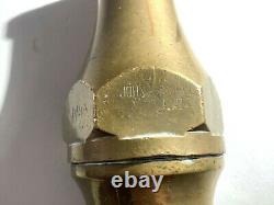 Home front WW2 1942 copper / brass Fire brigade hose nozzle, J Russell 22 long