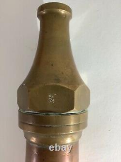 Home front WW2 Fire brigade hose, nozzle brass copper type A 1936 3/4 18long