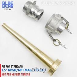 Industrial Fire Hose Nozzle 1.5 NPSH/NPT Threads Spray Jet Fog Camlock Fittings