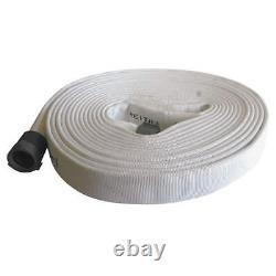 JAFLINE HD G52H175HDW50N Fire Hose, 50 ft, White, Polyester 11N865