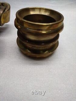 J. M. Loeffler Phila PA Double Ended Quick Connect Fire Hose Coupling Bronze