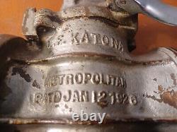 L f katona metropolitan (Pat Jan 12 1926) brass Hand Crank Fire Ball valve (U8)