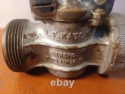 L f katona metropolitan (Pat Jan 12 1926) brass Hand Crank Fire Ball valve (U8)