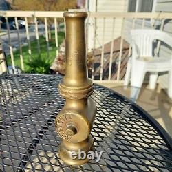 Lally Co. 9 Inch Solid Brass Fire Nozzle Antique Rare Collectible Heavy