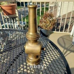 Lally Co. 9 Inch Solid Brass Fire Nozzle Antique Rare Collectible Heavy