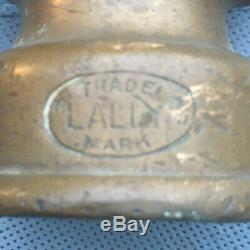 Lally Co. 9 Inch Solid Brass Fire Nozzle with Lever Shut Off and Collar Antique