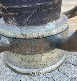 Large Antique Brass & Copper Fire Hose Nozzle 19 W. D. Allen MFG Co Chicago Ill