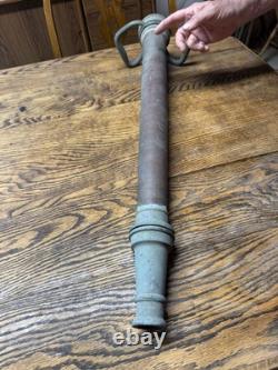 Large Antique Brass & Copper Fire Hose Nozzle 30