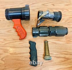 Lot 5 Fire Hose Nozzle Akron Brass LDM FDNY Firefighter Equipment Hydrant Vtg