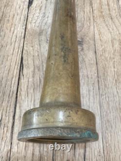 Lot Antique Brass 10 & 6 Long Fire Fighting Hose Nozzle Tip Firefighter Tool