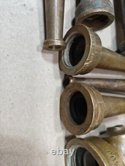 Lot Of 12, Vintage Powhatan Brass Fire Nozzles, 1-1/2 And More
