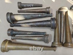 Lot Of 12, Vintage Powhatan Brass Fire Nozzles, 1-1/2 And More