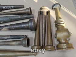 Lot Of 12, Vintage Powhatan Brass Fire Nozzles, 1-1/2 And More