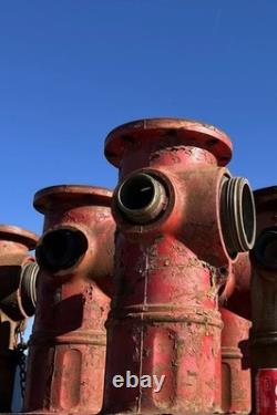Lot Of 2 SALVAGE MUELLER FIRE HYDRANTS, 1980s 1990s, 22.25 Tall, 117 lbs each