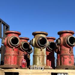 Lot Of 2 SALVAGE MUELLER FIRE HYDRANTS, 1980s 1990s, 22.25 Tall, 117 lbs each