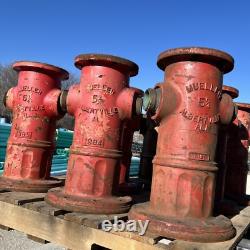 Lot Of 2 SALVAGE MUELLER FIRE HYDRANTS, 1980s 1990s, 22.25 Tall, 117 lbs each