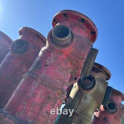 Lot Of 2 SALVAGE MUELLER FIRE HYDRANTS, 1980s 1990s, 22.25 Tall, 117 lbs each