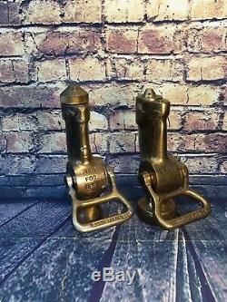 Lot Of 2 Vintage Brass Fog Fire Nozzles 11/2 In. & 1 In