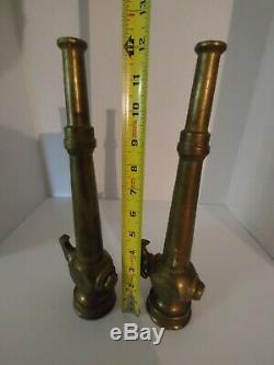 Lot Of 2 Vintage Brass W. D Allen MFG. Fire Hose Nozzle Old Collectable