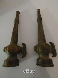 Lot Of 2 Vintage Brass W. D Allen MFG. Fire Hose Nozzle Old Collectable