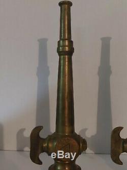 Lot Of 2 Vintage Brass W. D Allen MFG. Fire Hose Nozzle Old Collectable