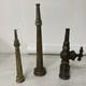 Lot Of 3 Antique Solid Brass Fire Nozzles Valves Steampunk Firefighter Waterhose