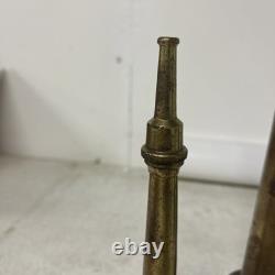 Lot Of 3 ANTIQUE Solid Brass Fire Nozzles Valves Steampunk Firefighter Waterhose