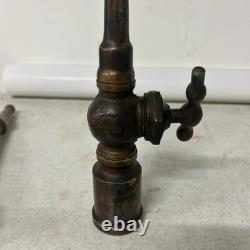 Lot Of 3 ANTIQUE Solid Brass Fire Nozzles Valves Steampunk Firefighter Waterhose