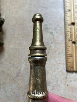 Lot Of (3) Vintage Antique Brass Bronze Fire Hose Nozzles