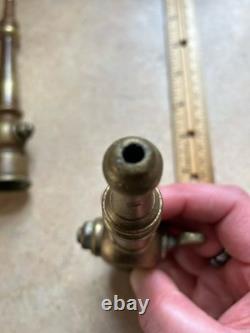 Lot Of (3) Vintage Antique Brass Bronze Fire Hose Nozzles