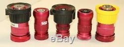 Lot Of 5 POK Fire Hose Nozzles 20-60GPM 10-24GPM 1 NH & 1.5 NST